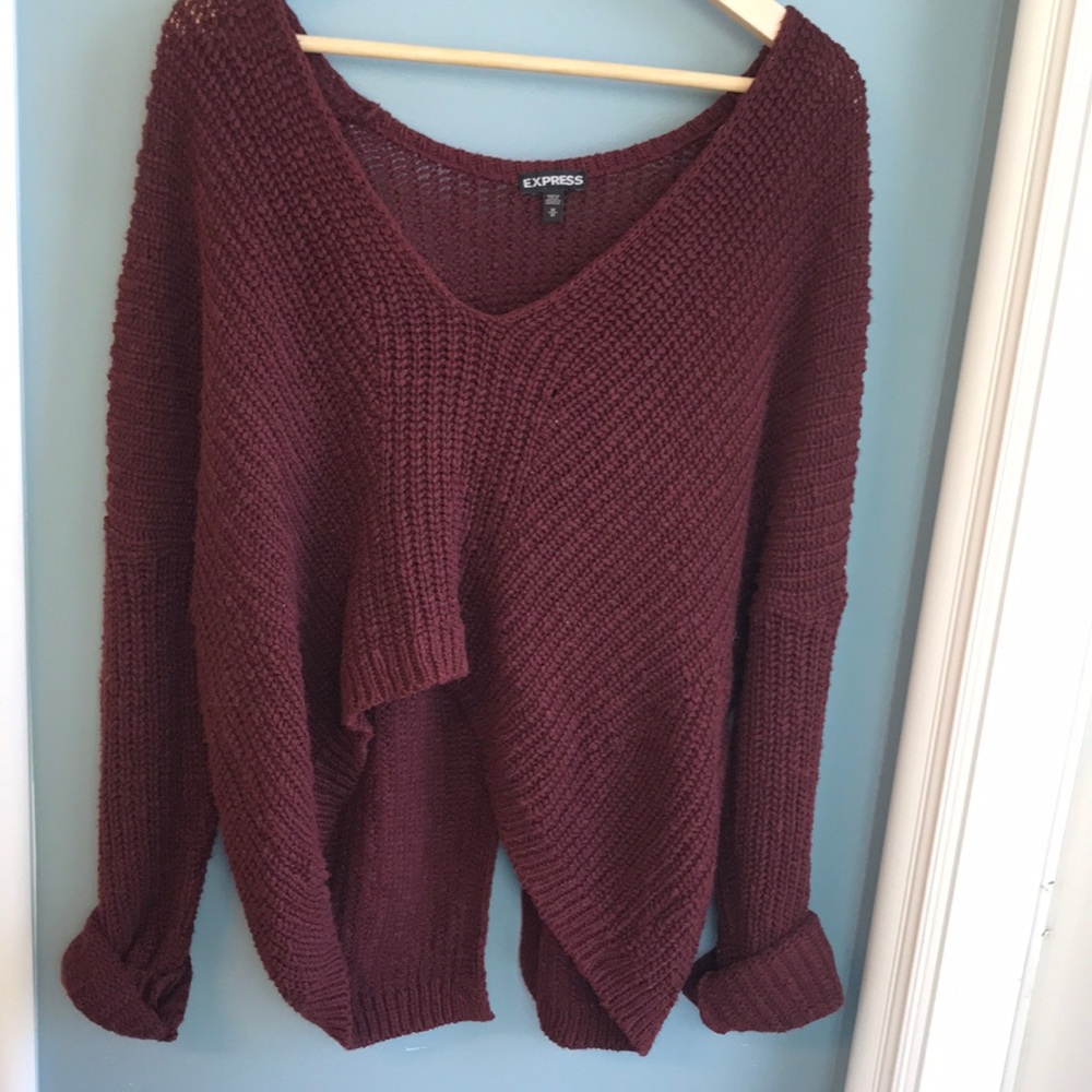 Maroon cropped sweater from Express